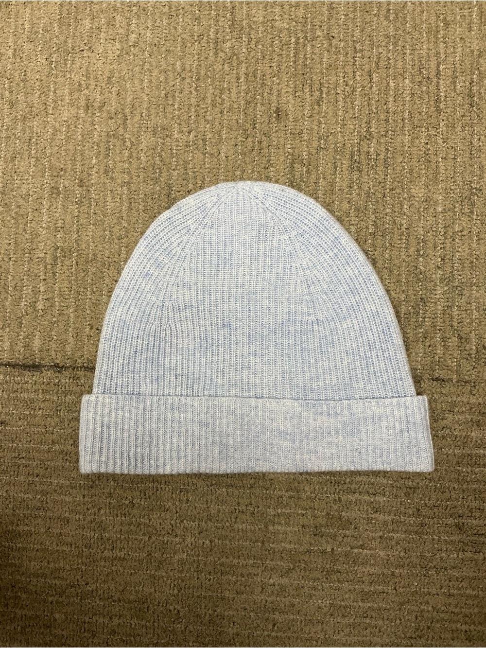 Brodie Cashmere Classic Ribbed Beanie in Light Blue
